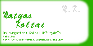 matyas koltai business card